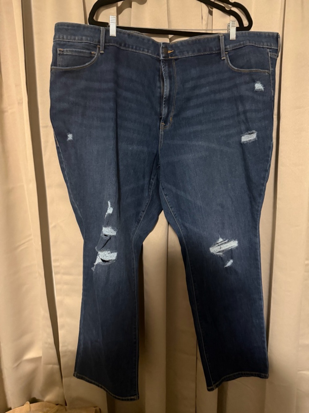 Old Navy Dark Blue Distressed Ankle Jeans